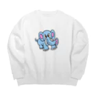 じゅうに（Jyuuni）の0001・青いぞうさん（じゅうにブランド） Big Crew Neck Sweatshirt