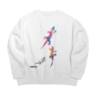 jamfish_goodiesのCOLORトカゲFAMILY Big Crew Neck Sweatshirt