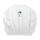 かわいい小物 kawaiikomonoの優しい色のボーイッシュ Big Crew Neck Sweatshirt