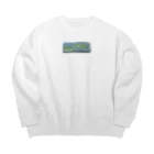 eveningcalmのクレヨンオーロラ Big Crew Neck Sweatshirt