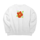 happiness🌷のflower Big Crew Neck Sweatshirt