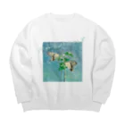 kitaooji shop SUZURI店のはねをかわかす Big Crew Neck Sweatshirt