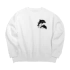 MADE inYOH オフィシャルのかわイルカとクラチェ〜黒🐬✨〜 Big Crew Neck Sweatshirt