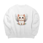 Vasetti_pressの可愛いねこ天使 Big Crew Neck Sweatshirt