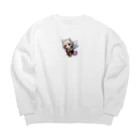 SAYURIAのPinkCat Big Crew Neck Sweatshirt