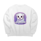 Vasetti_pressのオバケ子犬 Big Crew Neck Sweatshirt