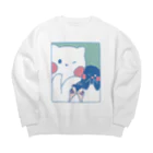 tafu tafuのかわいいポーズのしろぎんしま Big Crew Neck Sweatshirt