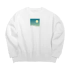 エアレーションの独り言の雪山と満月 Big Crew Neck Sweatshirt