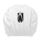 chicodeza by suzuriのクールなお姉さん Big Crew Neck Sweatshirt