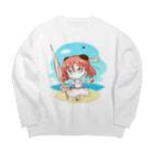 AtelierCharoiの夏の空とセミカ Big Crew Neck Sweatshirt