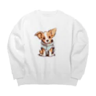 Vasetti_pressのパーカーを着ているワンちゃん Big Crew Neck Sweatshirt