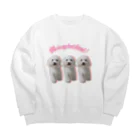 dogLoveTシャツのピンクホワイト Big Crew Neck Sweatshirt