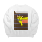 nekorokuのふて寝子 Big Crew Neck Sweatshirt