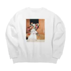 晴雨商店のコーヒータイム Big Crew Neck Sweatshirt