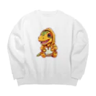 Vasetti_pressのパーカーを着たティラノサウルス Big Crew Neck Sweatshirt