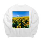 the blue seasonのヒマワリ畑 Big Crew Neck Sweatshirt