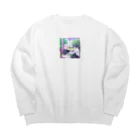 みやこのオリジナルショップのエモい大学生のカップル Big Crew Neck Sweatshirt