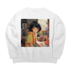 ソヒのショップの絵を描くのが好きな女の子 Big Crew Neck Sweatshirt