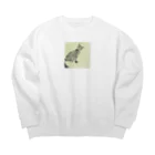 コハクのカーテンレールから見下ろすコハク Big Crew Neck Sweatshirt