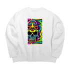 jack_and_beanのヘビーメタルでロックなスカル Big Crew Neck Sweatshirt