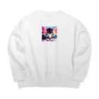 Hiyatanuのかわいい子猫 Big Crew Neck Sweatshirt