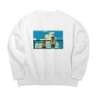 私立パラの丸高校の屋上のビッグシルエットスウェット Big Crew Neck Sweatshirt