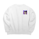 miekoriのsunglasses dog Big Crew Neck Sweatshirt