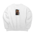 majuiceの凛々しい犬 Big Crew Neck Sweatshirt