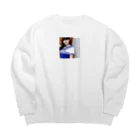 みやこのオリジナルショップの制服が似合う可愛いAI美少女のオリジナルグッズ Big Crew Neck Sweatshirt