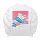 アプリコワークスのくまちゃん・お気に入りのジャンプ場 Big Crew Neck Sweatshirt