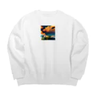 tetsuの海！朝日！ Big Crew Neck Sweatshirt