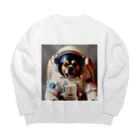 ✨そうのオリジナルグッズ✨の宇宙飛行士犬だワン！！ Big Crew Neck Sweatshirt