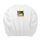 癒されショップのかわいいニャンコグッズ Big Crew Neck Sweatshirt