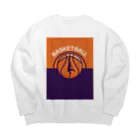 KAIKAIのバスケロゴデザイン Big Crew Neck Sweatshirt