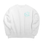 みずいろくんのみずいろくんくじら Big Crew Neck Sweatshirt