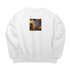 ニコニコマーケットのうさぎとリス Big Crew Neck Sweatshirt