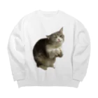 むっちり猫のむっちり丸のちょうだい！ミロ姫！ Big Crew Neck Sweatshirt