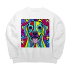 nakagawa-kikakuの奇抜なアート風の可愛い犬のグッズ Big Crew Neck Sweatshirt