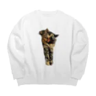 ネコ very cute foreverのワァーしてる猫パーカー Big Crew Neck Sweatshirt