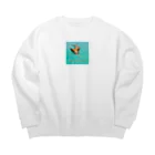 MOMOTAKAショップの海のかけら - ピグとバード Big Crew Neck Sweatshirt