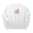 せつのおねがいネコちゃん Big Crew Neck Sweatshirt