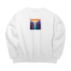 pixel-martの夕日 Big Crew Neck Sweatshirt