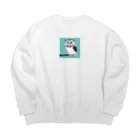 Owlのキュートなフクロウ Big Crew Neck Sweatshirt