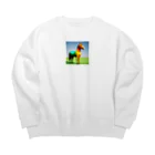 REIZAのカラフルにたたずむ馬 Big Crew Neck Sweatshirt