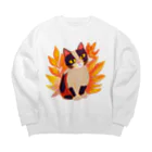 MYST_RIVENの紅葉と三毛猫 Big Crew Neck Sweatshirt