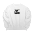 サウルス工房のショベルカーとティラノサウルスの共演 Big Crew Neck Sweatshirt