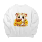 南国のあざらしのはむちゃん Big Crew Neck Sweatshirt