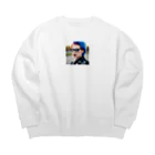 Stylishのパンク・リミックス Big Crew Neck Sweatshirt