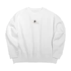 mumuの抽象的な詩的なイラストのワンポイント Big Crew Neck Sweatshirt