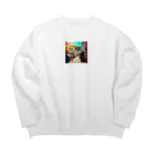 suzuri_tkの南仏の街並み、夏、明るく美しい、映画のような風景グッズ Big Crew Neck Sweatshirt